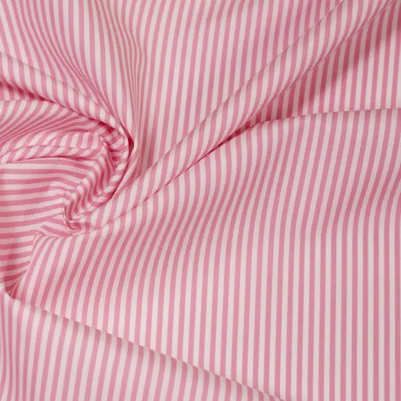 Supraluxe Rose Popeline Rayures 1