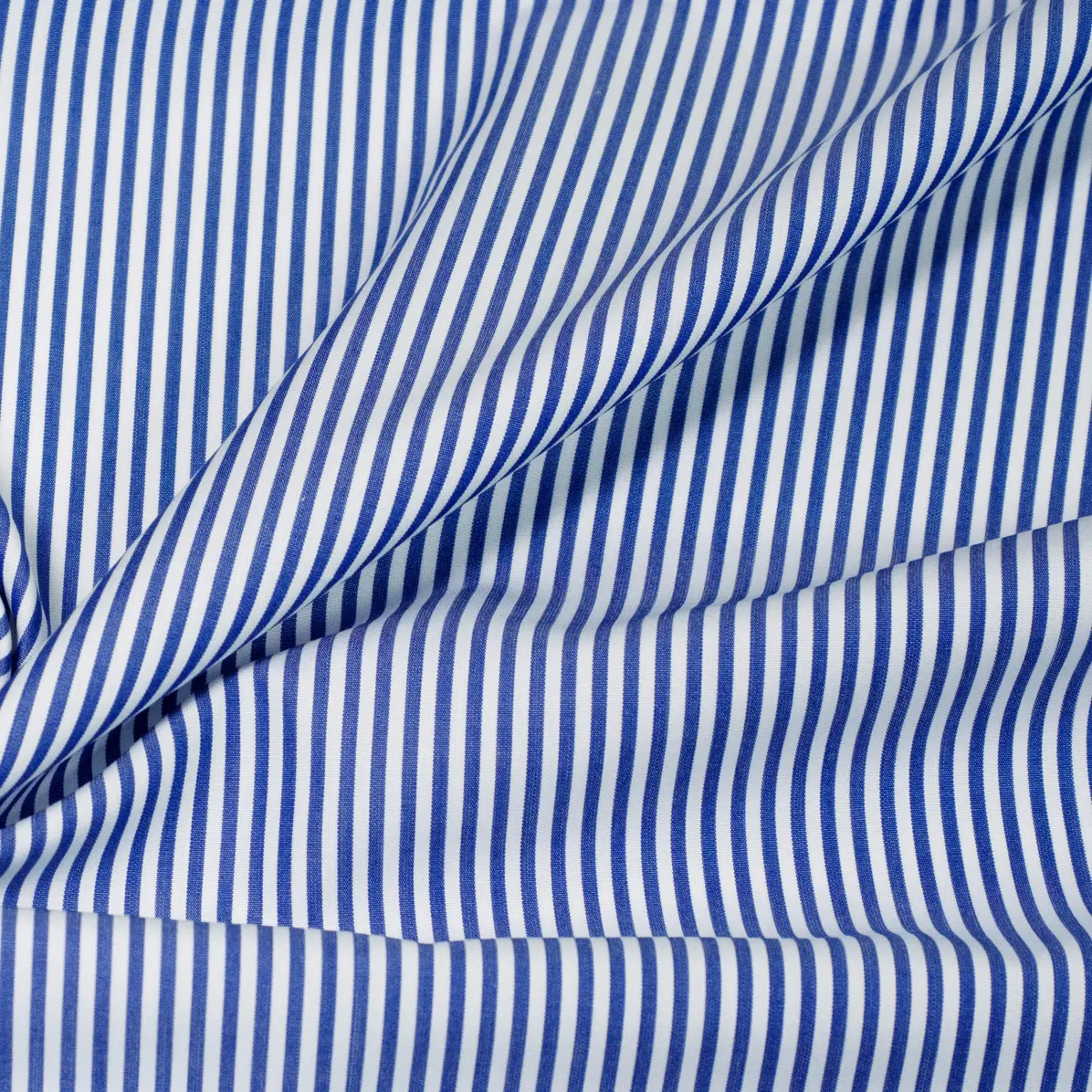 Supraluxe Bleu foncé Popeline Rayures 3