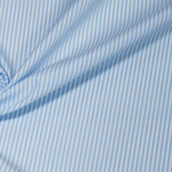 Supraluxe Bleu clair Popeline Rayures 5