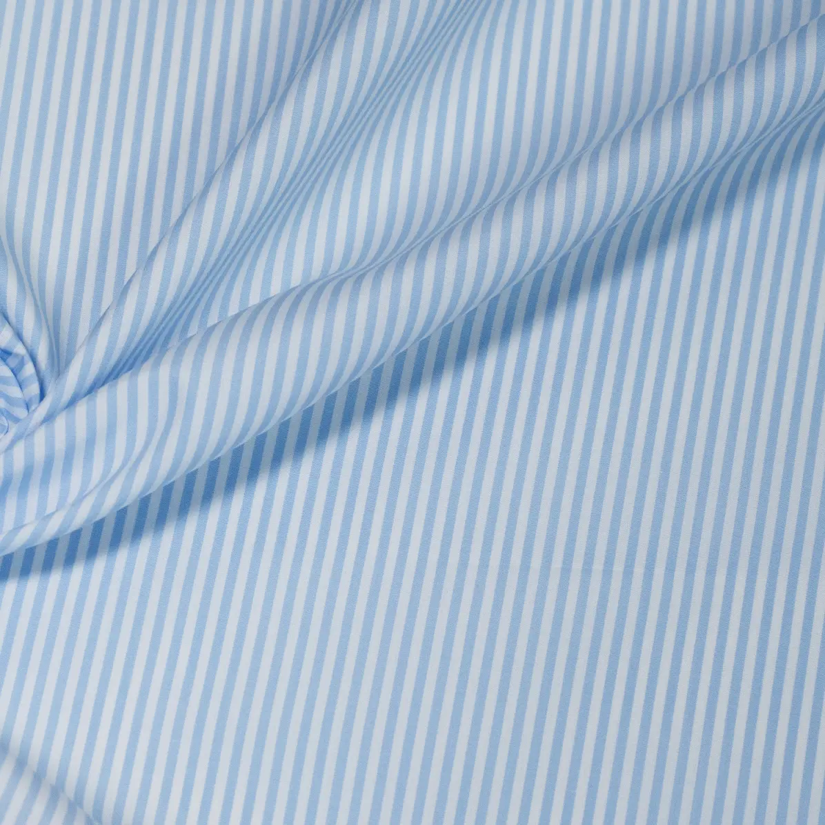 Supraluxe Bleu clair Popeline Rayures 5