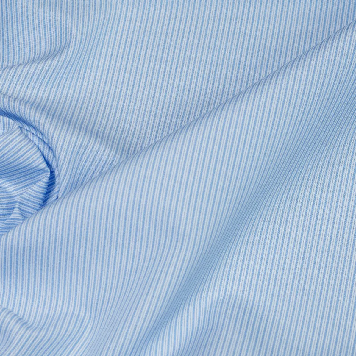 Supraluxe Bleu clair Popeline Rayures 7