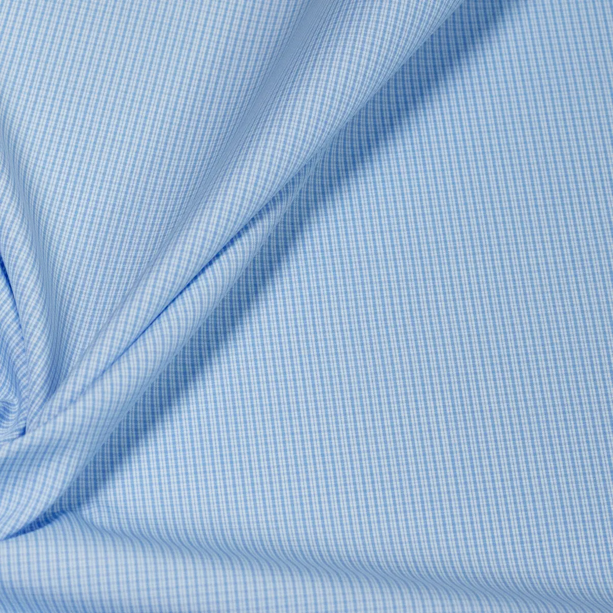 Supraluxe Light Blue Popelin Check 2