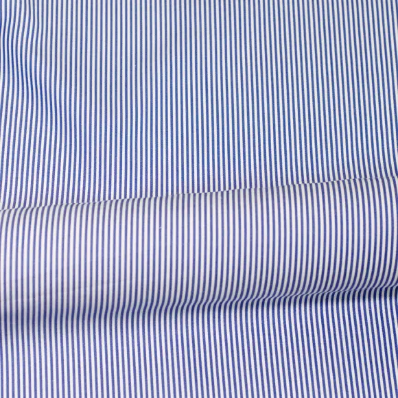 Supraluxe Bleu foncé Popeline Rayures 1 - 3