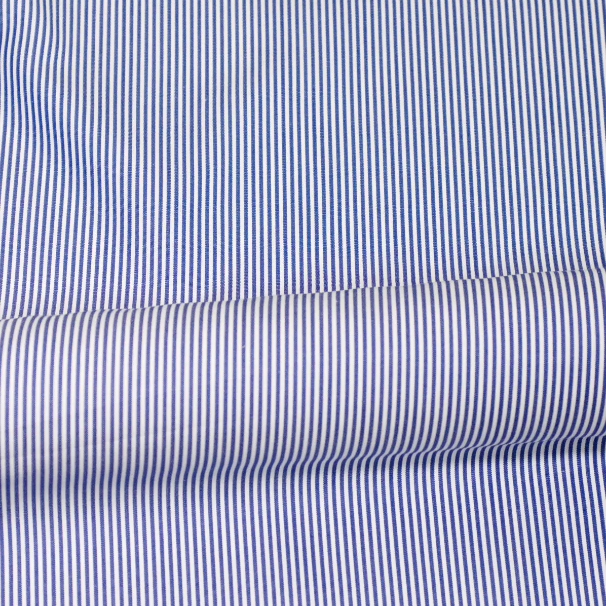 Supraluxe Bleu foncé Popeline Rayures 1