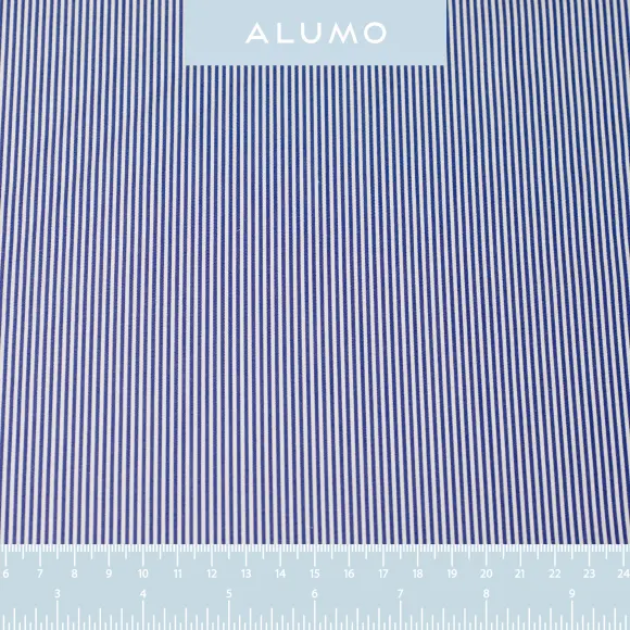Supraluxe Bleu foncé Popeline Rayures 1 - 2