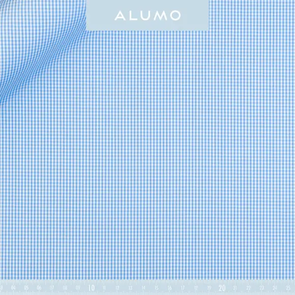 Sea Island Blu medio Popelin Righe 3