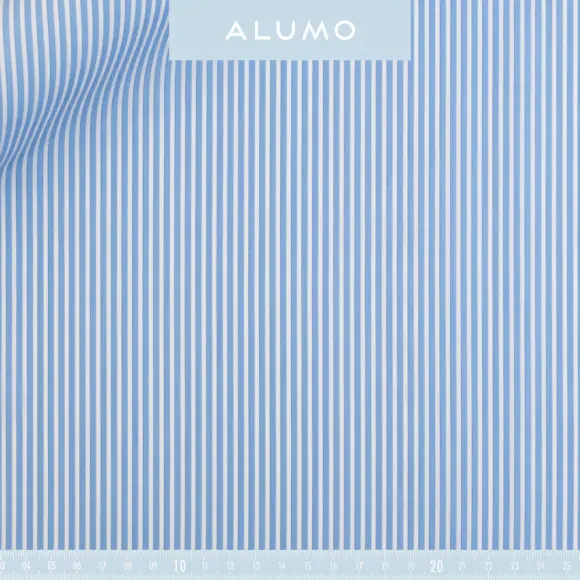 Superior Blu medio Popelin Righe 2