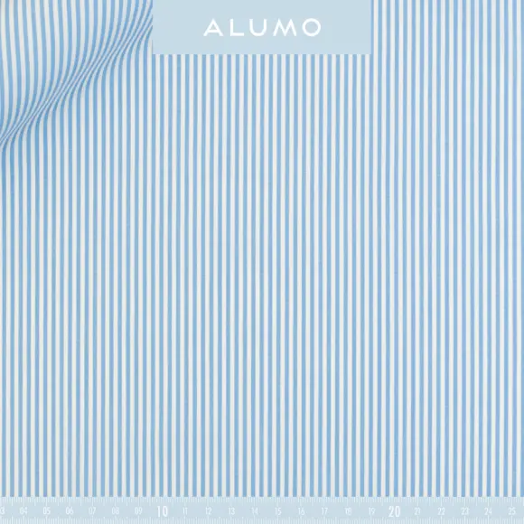 Superior Stretch Medium Blue Popelin Stripes