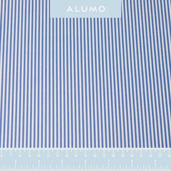 Supraluxe Mittelblau Popelin Streifen 3 - 2