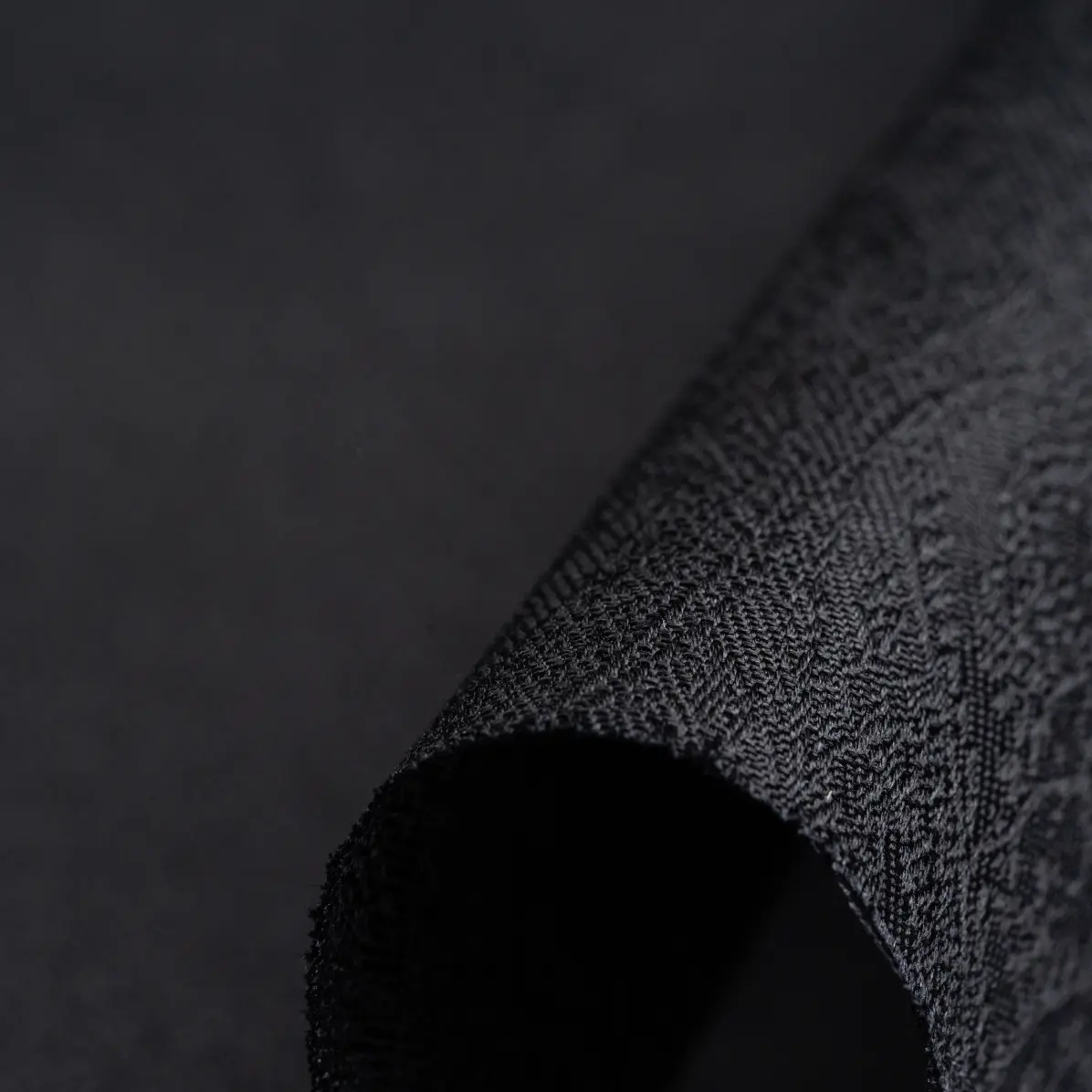 Supraluxe Dobby Schwarz Jacquard Strukturierte einfarbiger 1