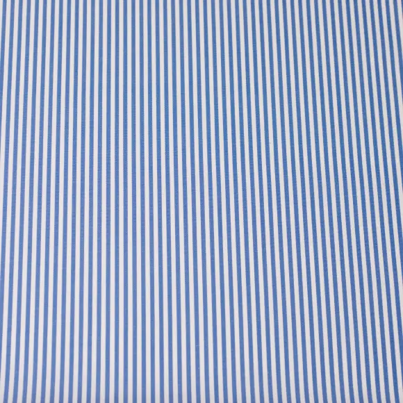 Supraluxe Mittelblau Popelin Streifen 3 - 4
