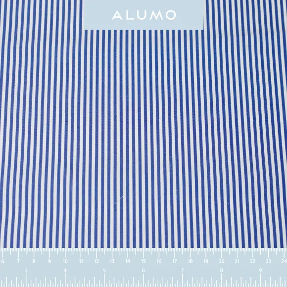 Supraluxe Bleu foncé Popeline Rayures 3 - 2