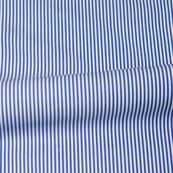 Supraluxe Bleu foncé Popeline Rayures 3 - 3