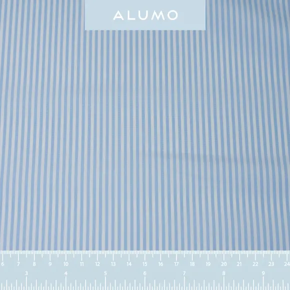 Supraluxe Bleu clair Popeline Rayures 5 - 2