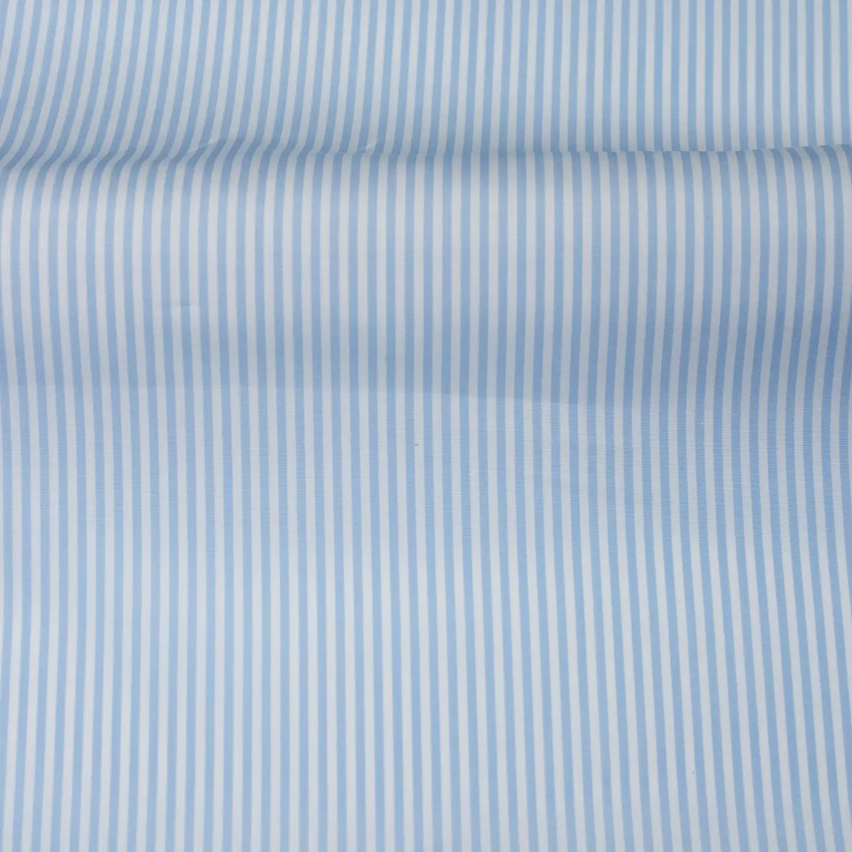 Supraluxe Bleu clair Popeline Rayures 5