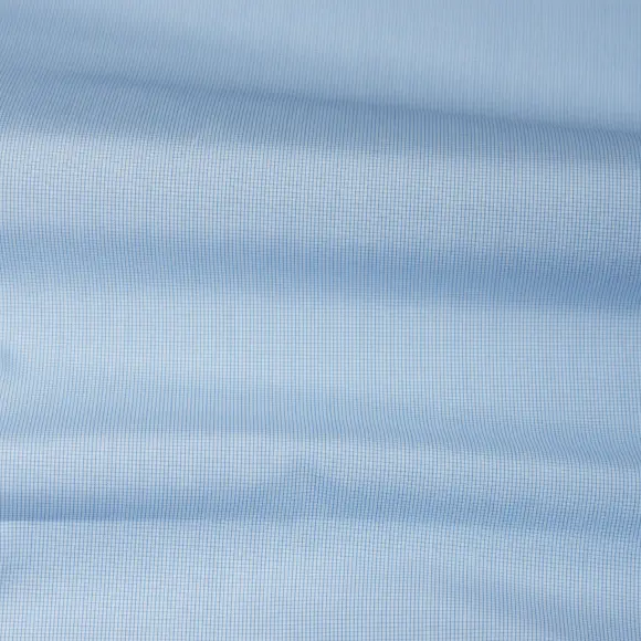 Sea Island Medium Blue Popelin Check 1 - 3