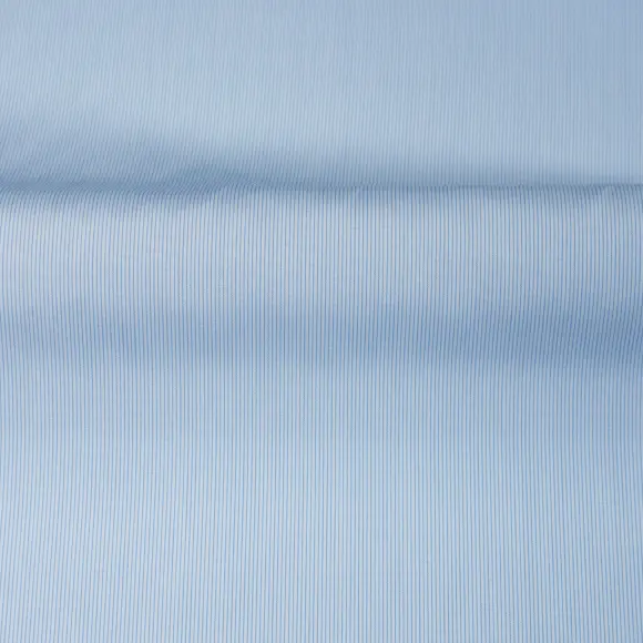 Sea Island Medium Blue Popelin Stripes 1 - 3