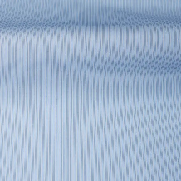 Sea Island Bleu moyen Popeline Rayures 5 - 3