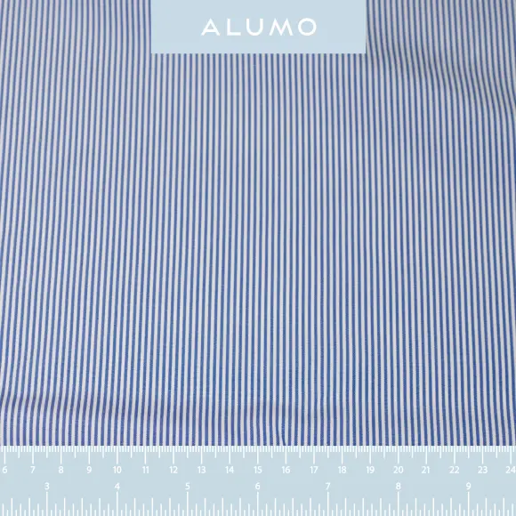 Sea Island Blu scuro Popelin Righe 1 - 2