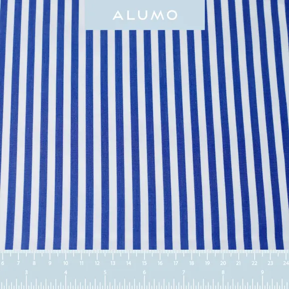 Supraluxe Dunkelblau Popelin Streifen 5 - 2