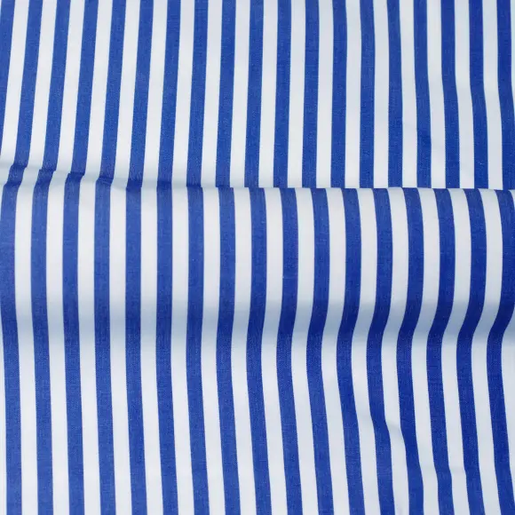 Supraluxe Dunkelblau Popelin Streifen 5 - 3